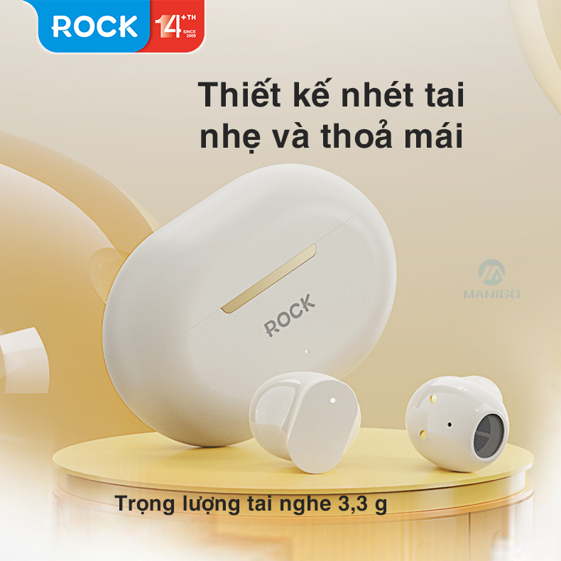 Tai nghe bluetooth không dây nhét tai Rockspace EB900 TWS có mic - Hàng chính hãng bảo hành 12 tháng