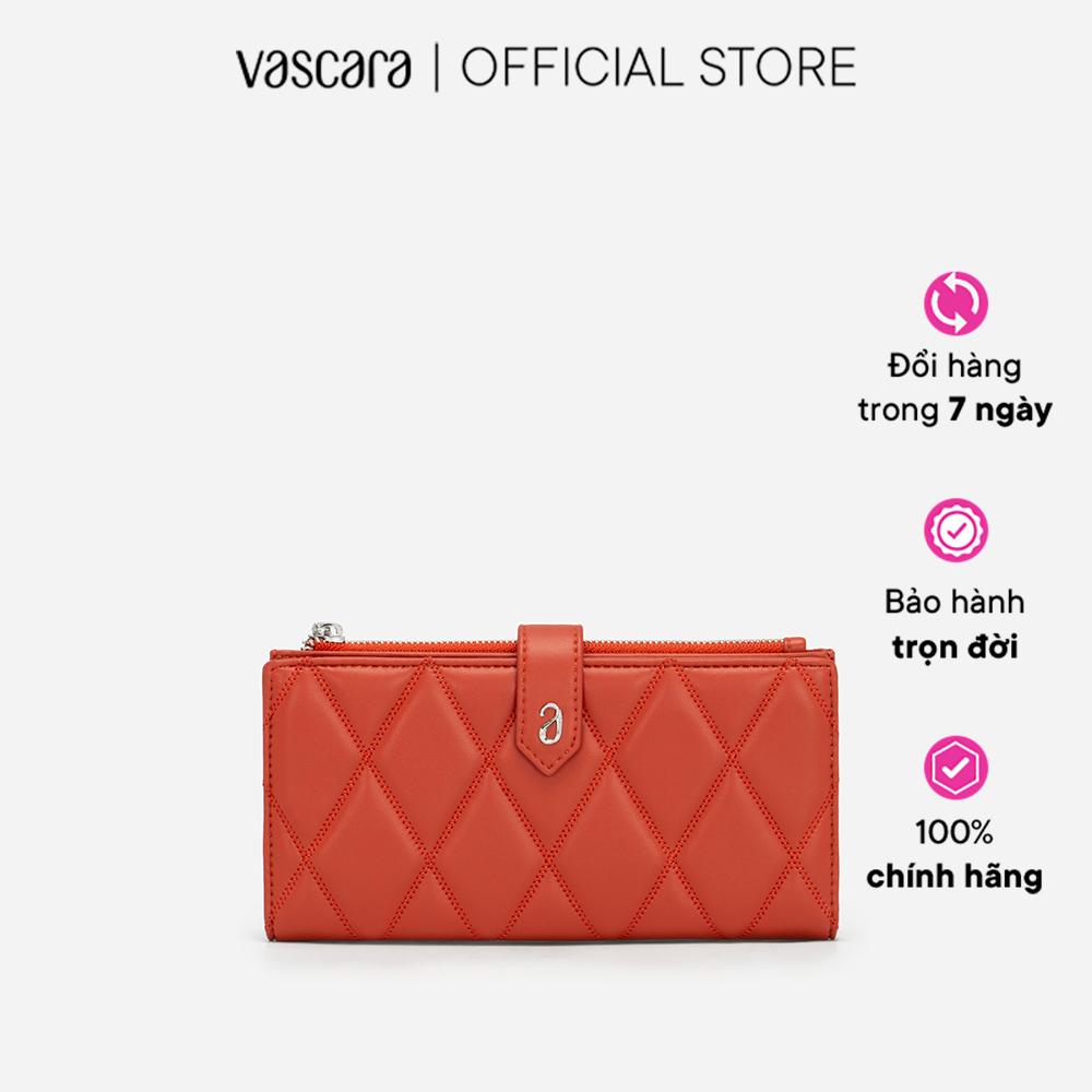 Vascara Ví Cầm Tay May Chần Bông Hình Thoi Dáng Dài - WAL 0244 - Cam Đậm