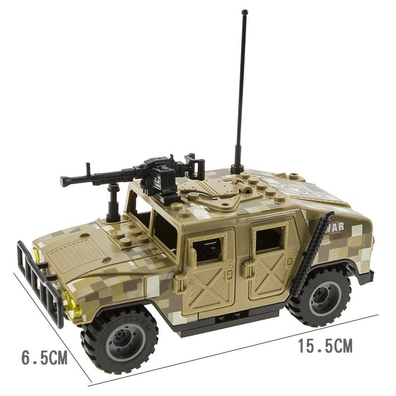 Đồ chơi Lắp Ráp Xe Humvee Quân Đội, TBS J773 Jeep Car, Minifigures