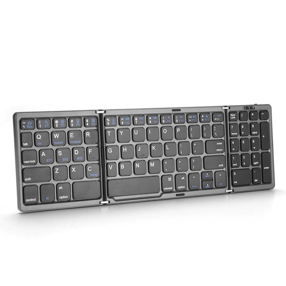 Bàn Phím Bluetooth Không Dây Gấp Được Có Đồng Bộ Số 3 Cho IOS / Android / Windows