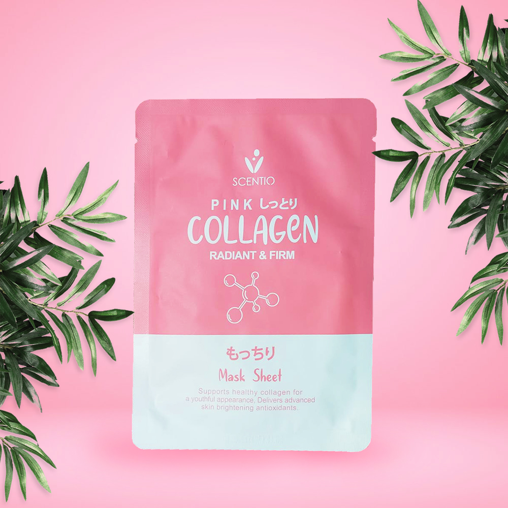 Mặt Nạ Giấy Dưỡng Sáng Và Trẻ Hóa Da Scentio Pink Collagen (1 miếng)