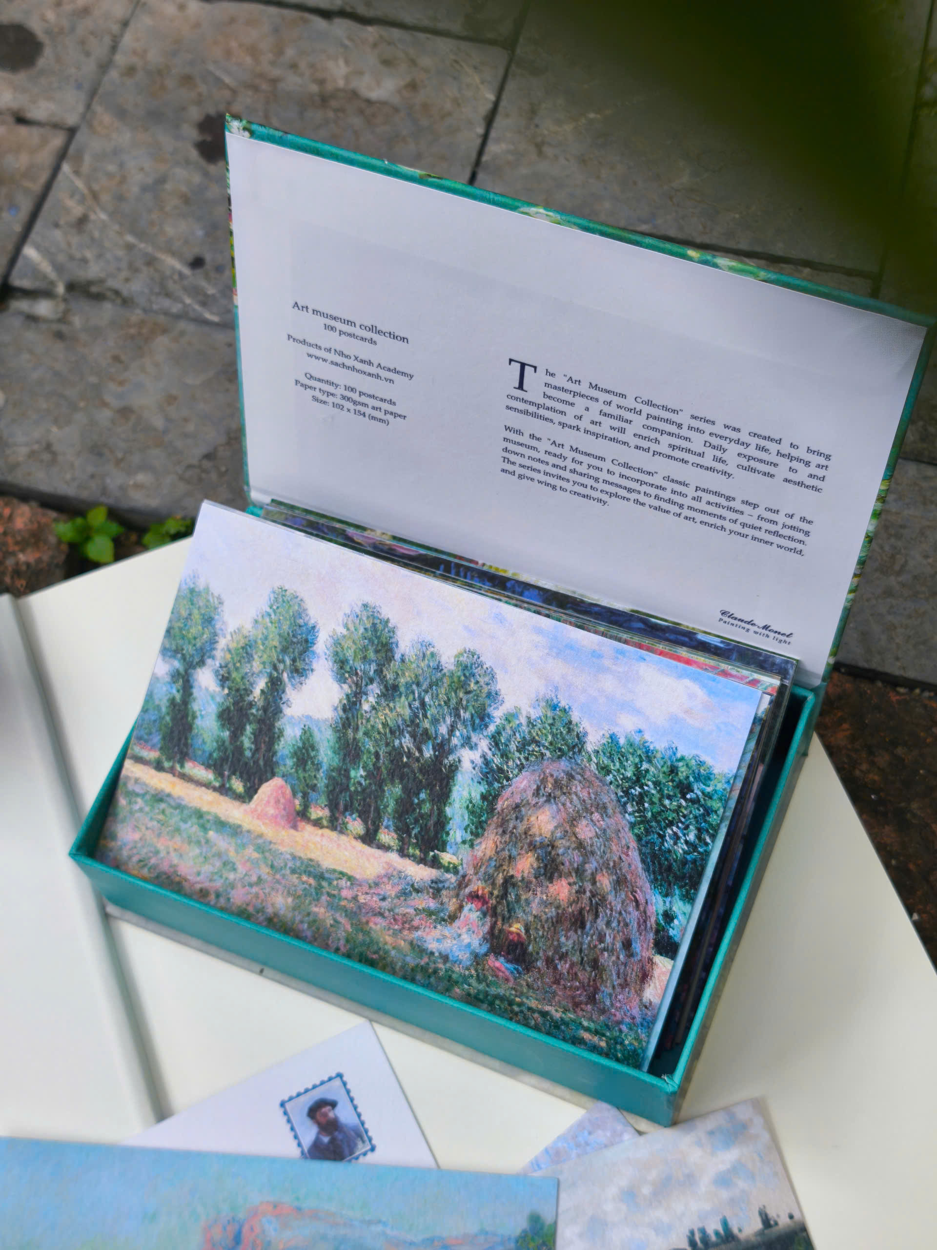BỘ 100 POSTCARD TRANH MONET, GIẤY MỸ THUẬT 300G CAO CẤP – Nho Xanh