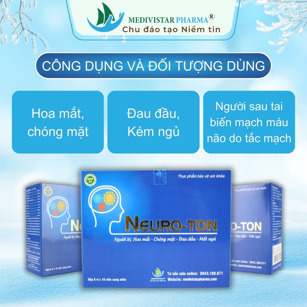 Bổ Não NEUROTON Dành Cho Người Già Hỗ Trợ Cải Thiện Mất Ngủ, Suy Giảm Trí Nhớ, Tăng Cường Tuần Hoàn Máu 60 Viên/Hộp