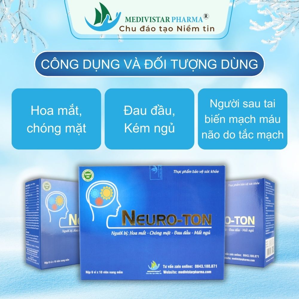 Bổ Não NEUROTON Dành Cho Người Già Hỗ Trợ Cải Thiện Mất Ngủ, Suy Giảm Trí Nhớ, Tăng Cường Tuần Hoàn Máu 60 Viên/Hộp