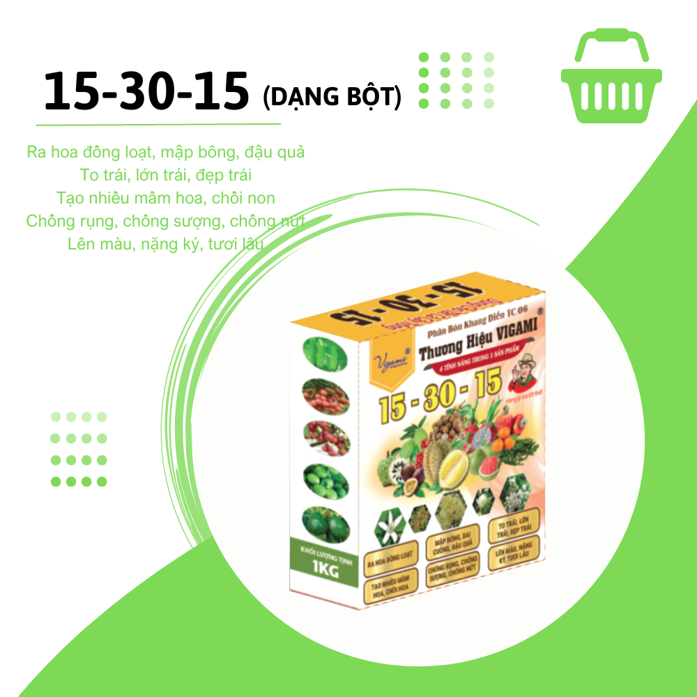 Phân bón 15-30-15 hộp 1kg