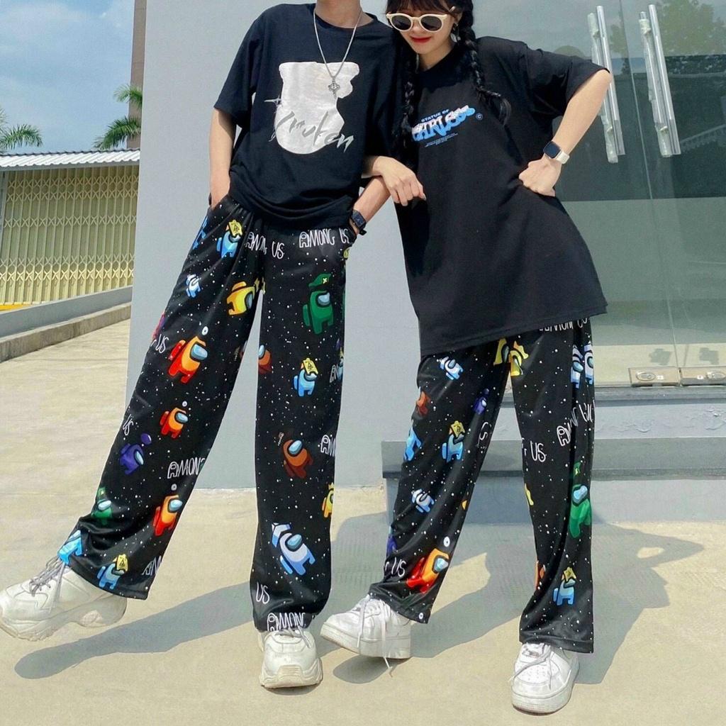 Quần Dài Suông Loang In 3D Nhện Nam Nữ Cặp Đôi RẺ ĐẸPQuần Kiểu Jogger Among US -Chất Thun Dày Couple Cute Xinh