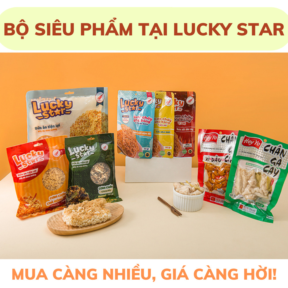 Cơm cháy rong biển Hàn Quốc Lucky Star gói 70g đậm vị giòn tan đồ ăn vặt dinh dưỡng Lucky Star đảm bảo ATTP