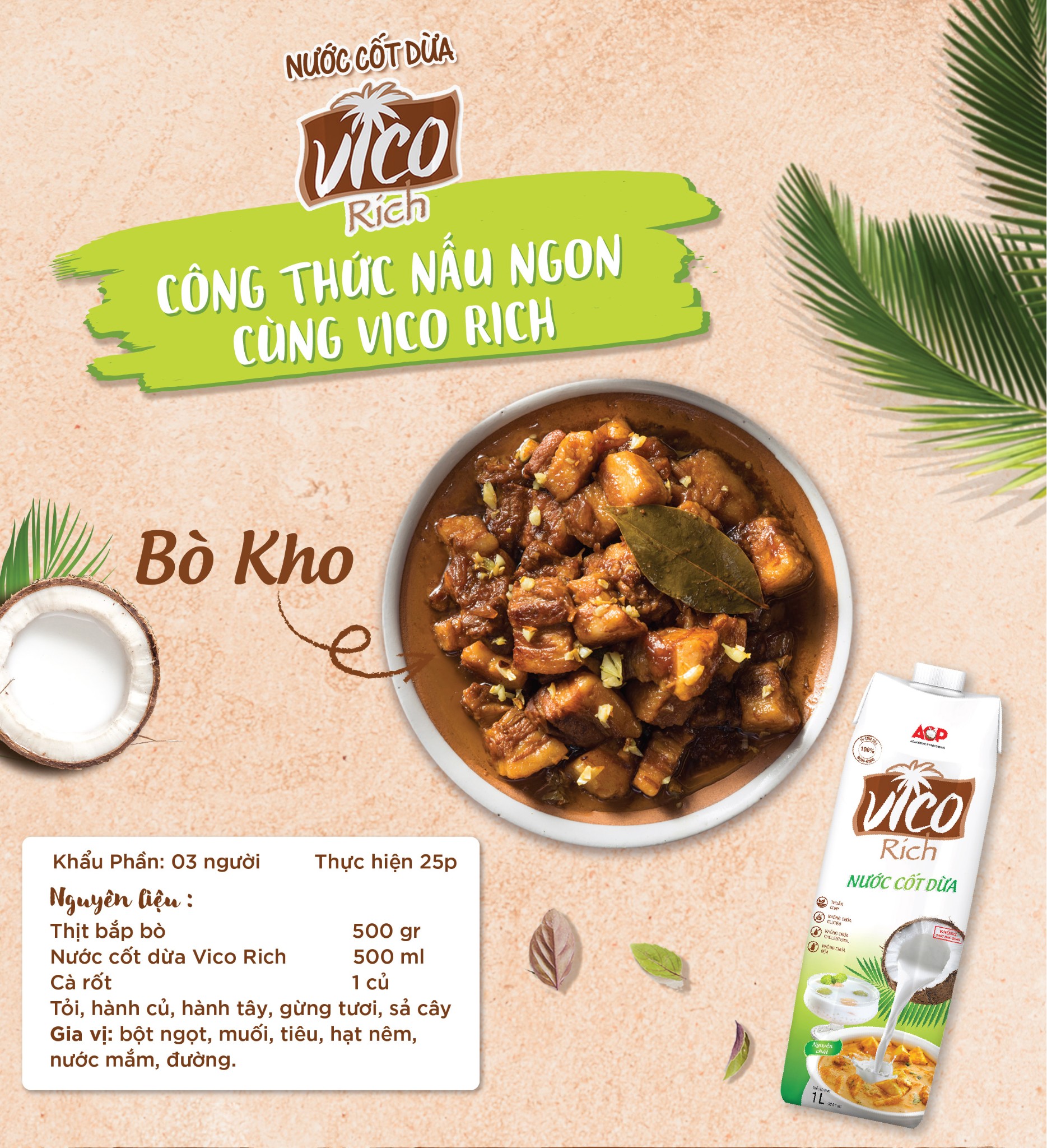 1 HỘP NƯỚC CỐT DỪA VICO RICH 330ML