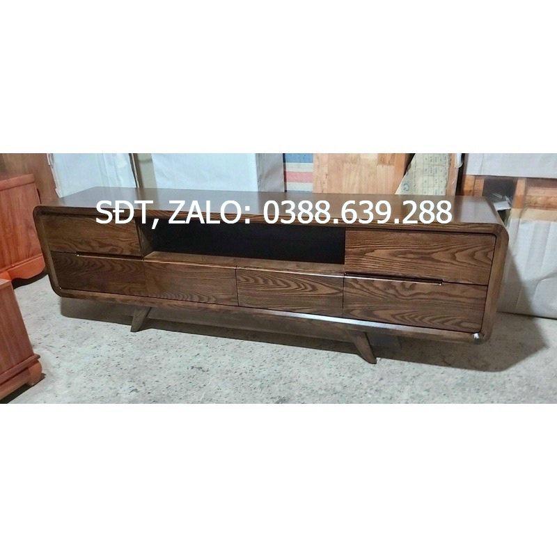 Kệ tivi Hàn Quốc gỗ  sồi sơn màu óc chó