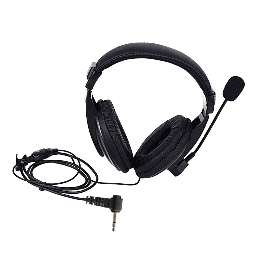 Walkie Talkie Boom Mic Overhead Headphone VOX PTT for Motorola Two Way Radio