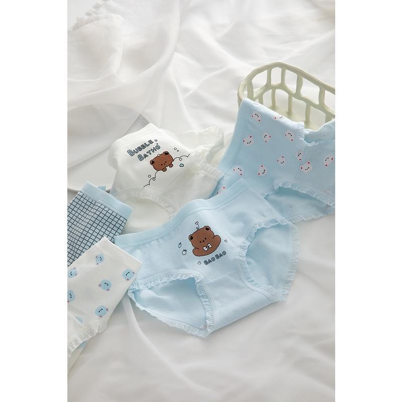 Quần Lót Nữ Cotton Kháng Khuẩn Hình Gấu Béo Thời Trang . Hàng Loại Đẹp.