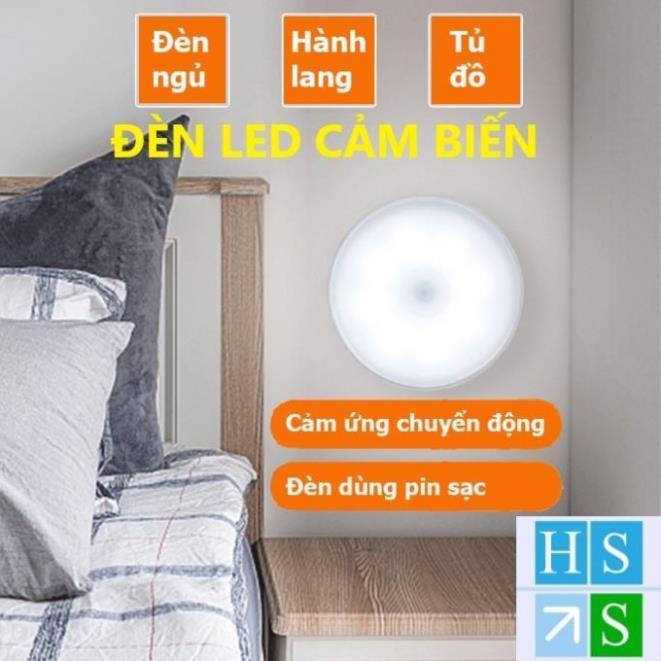 Đèn LED CẢM ỨNG chuyển động thông minh tự động bật tắt đèn ngủ cảm biến nhạy sử dụng pin sạc USB dùng dán tường đa năng