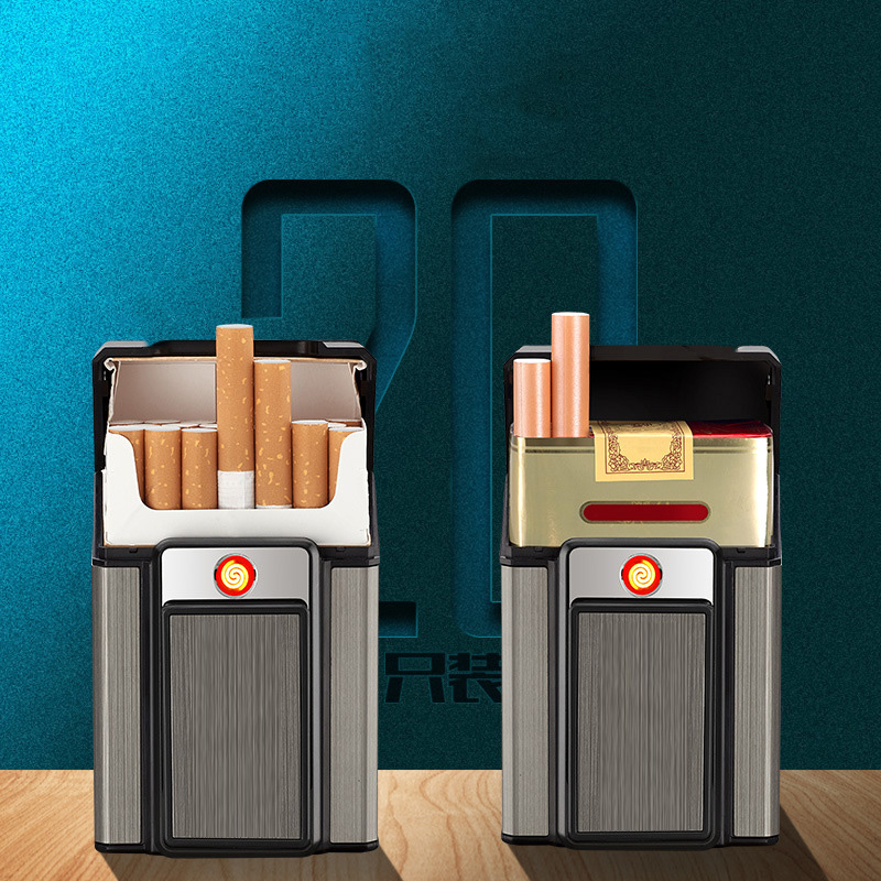 Bật Lửa Điện Kiêm Hộp Đựng Thuốc 20Đ Focus YH071 - Sạc Điện