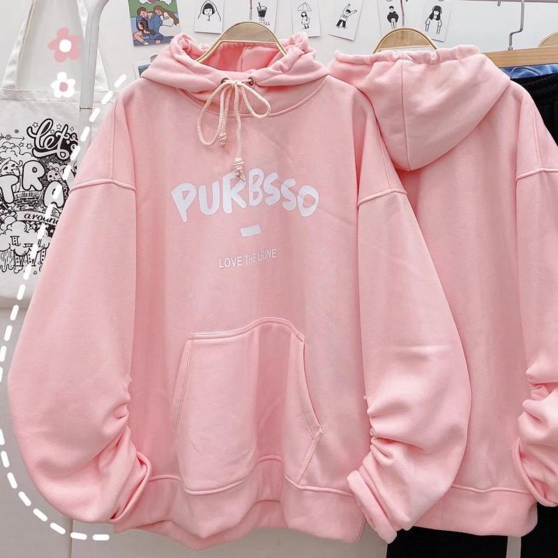 Áo Hoodie Chống Nắng THIFU FASHION In Chữ PURBSSO Nón 2 Lớp Chất Liệu Thun PE Cho Nam Và Nữ Dưới 70kg