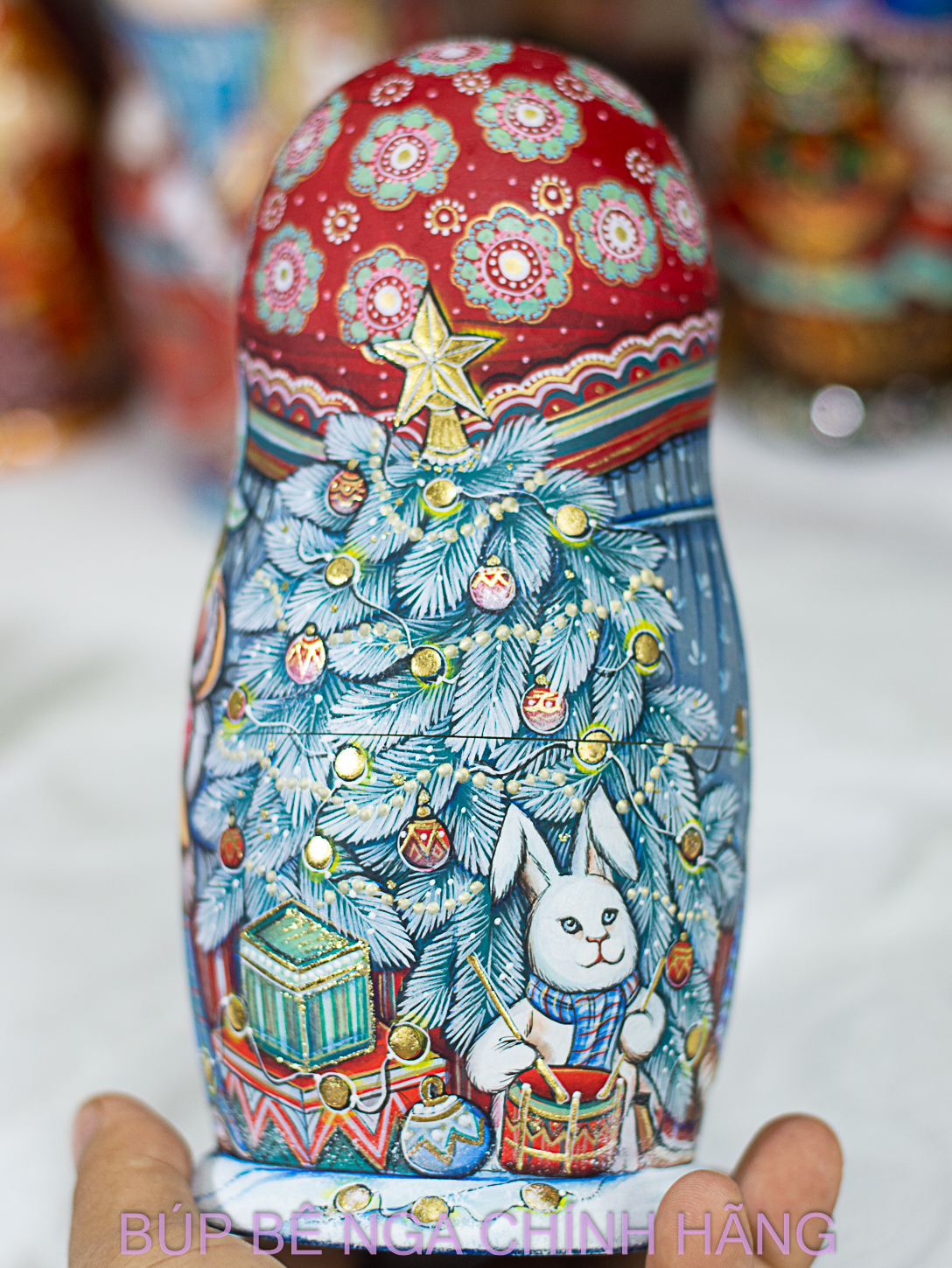 BỘ BÚP BÊ NGA MATRYOSHKA 5 LỚP 20CM HOA VĂN "CÔ BÉ MÙA ĐÔNG" CỰC ĐẸP VÀ PHONG CÁCH, CÁ TÍNH