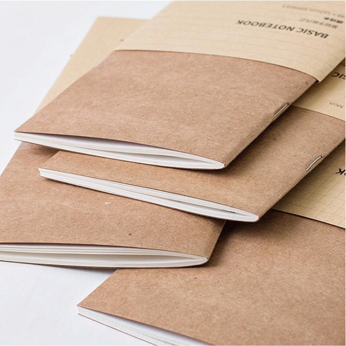 Sổ Tay Slim Notebook Ruột Refill Travel Journal Notebook Bìa Giấy Kraft