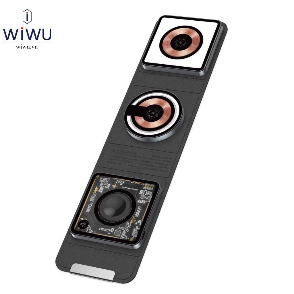 WIWU Triple Wireless Charger 3 in 1 – Đế sạc nhanh gập gọn cho 3 thiết bị cùng lúc , trong suốt lộ cơ cực chất - Hàng chính hãng