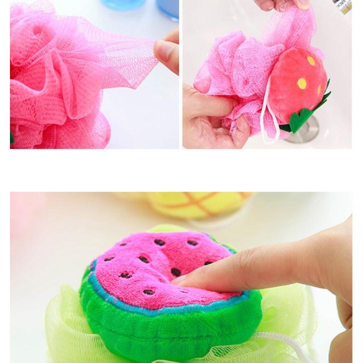 BÔNG TẮM TẠO BỌT HÌNH TRÁI CÂY SIÊU DỄ THƯƠNG CHẤT LIỆU MỀM MẠI BẢO VỆ DA