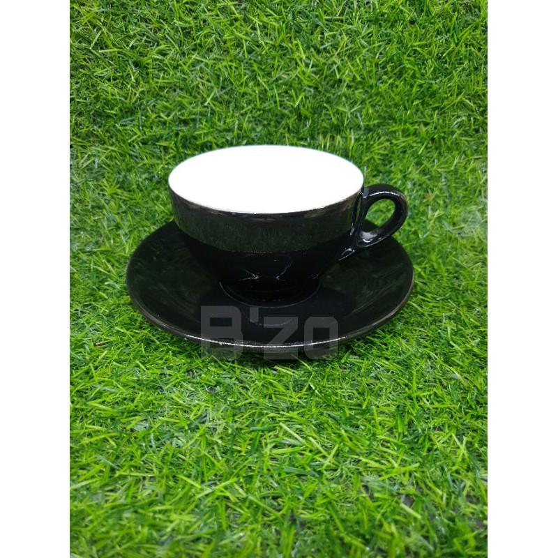 Bộ cốc capu 220ml kèm đĩa kê sứ, cốc uống nước, cốc capuchino, cốc uống cà phê, cốc sứ Bát tràng. Được chọn màu