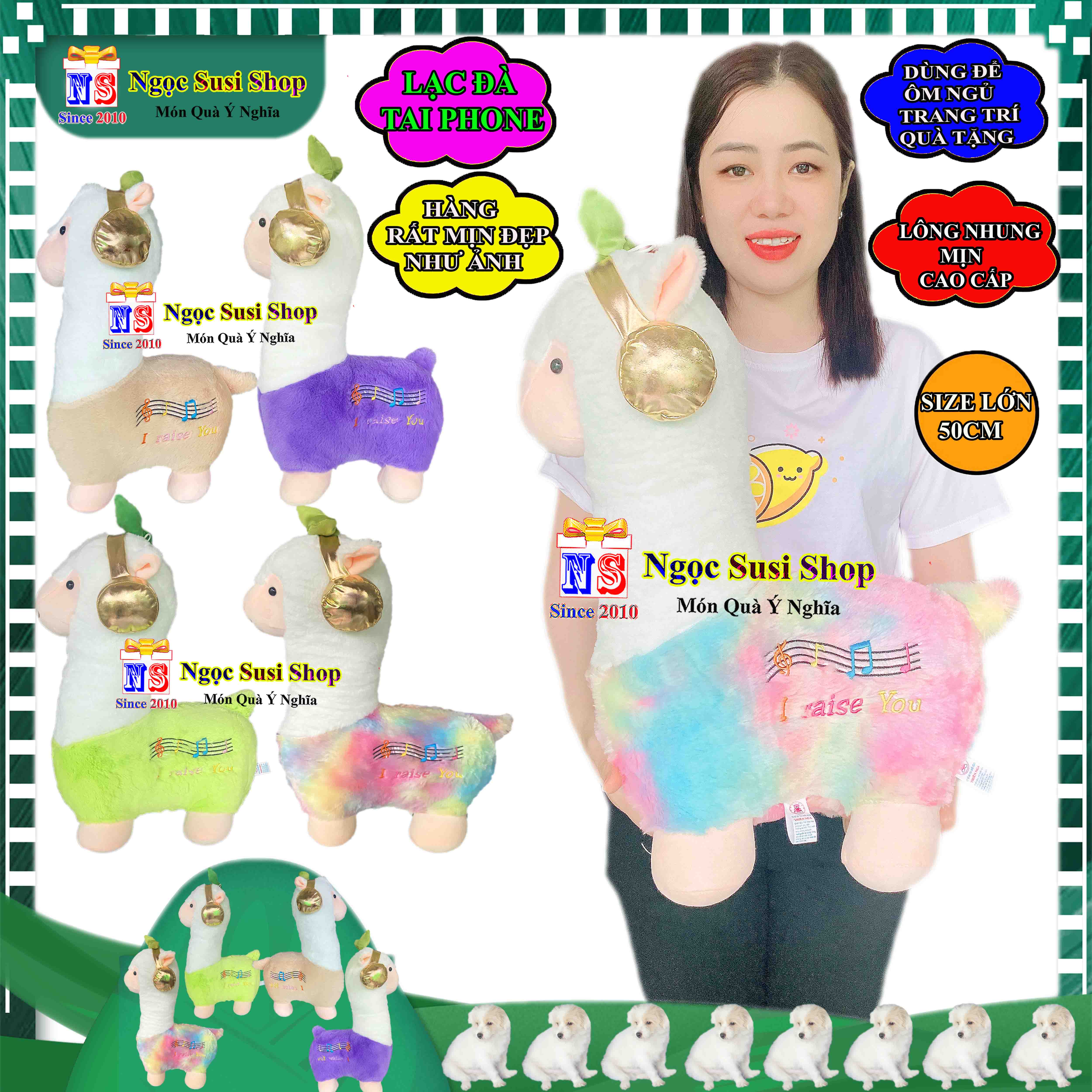 GỐI ÔM HÌNH CON LẠC ĐÀ ĐEO TAI PHONE HÀNG CAO CẤP ĐẸP NHƯ ẢNH - THÚ BÔNG LẠC ĐÀ CAO CẤP RẤT MỊN NHA