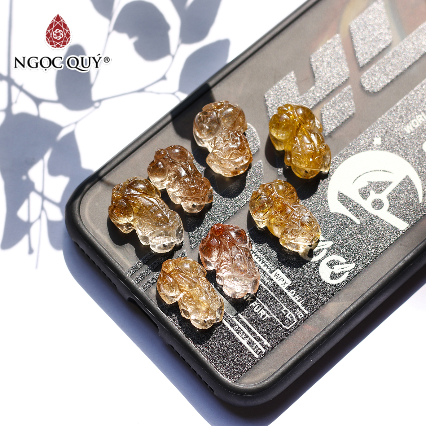 Mặt dây chuyền tỳ hưu thạch anh tóc đỏ cam mệnh hỏa, thổ - Ngọc Quý Gemstones