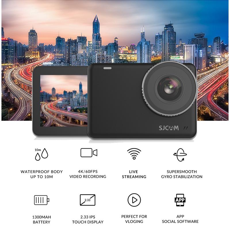 SJCAM SJ10 Pro Camera Hành Động 4K 60FPS Con Quay Hồi Chuyển Chống Rung WiFi Ambarella Chip Phát Trực Tiếp 8x Zoom Kỹ Thuật Số DV Thể Thao Chống Nước