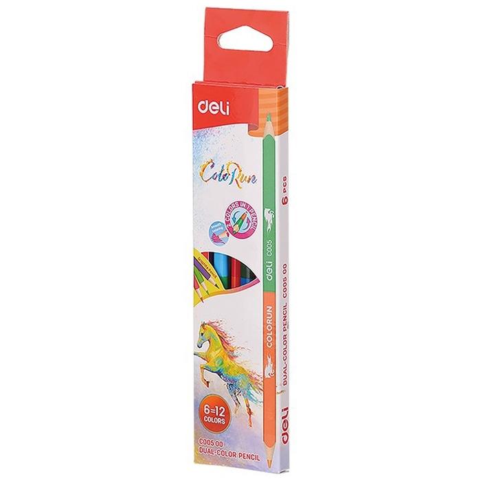 Hộp Bút Chì Màu 2 Đầu 12 Màu - Colorun - Deli C00500