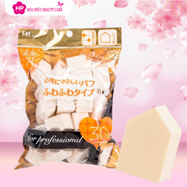 Bông Phấn Dùng Để Tán Kem Nền Hoặc Dặm Phấn Kai Beautycare 000KQ3064 (Set 30 Mút)