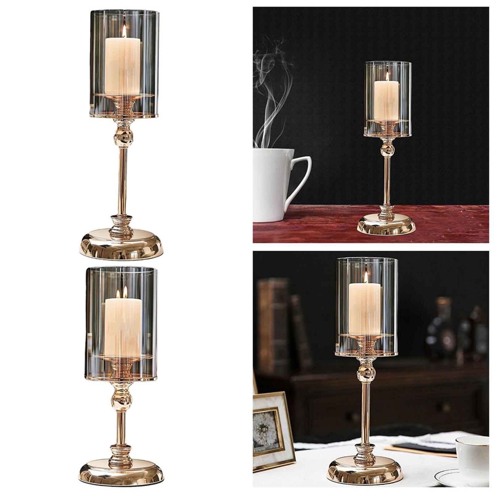 Glass Candle Stand Candlestick Candle Holder Table Living Room Decorations