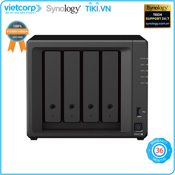 Thiết bị lưu trữ NAS Synology DS923+ (Đen) - Hàng Chính Hãng