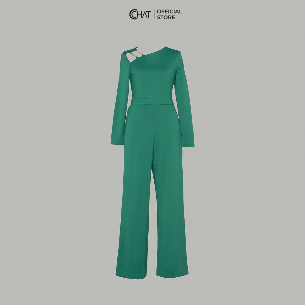 Jumpsuit Nữ CCHAT Dáng Suông Cổ Lệch Chất Thun Cao Cấp 22JDC2002ST