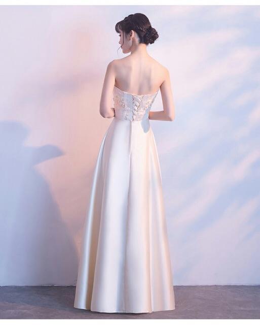 Đầm Maxi cúp xếp ly ngực kết hoa thêu nổi SANG TRỌNG - Size M L đến 58kgMM MM