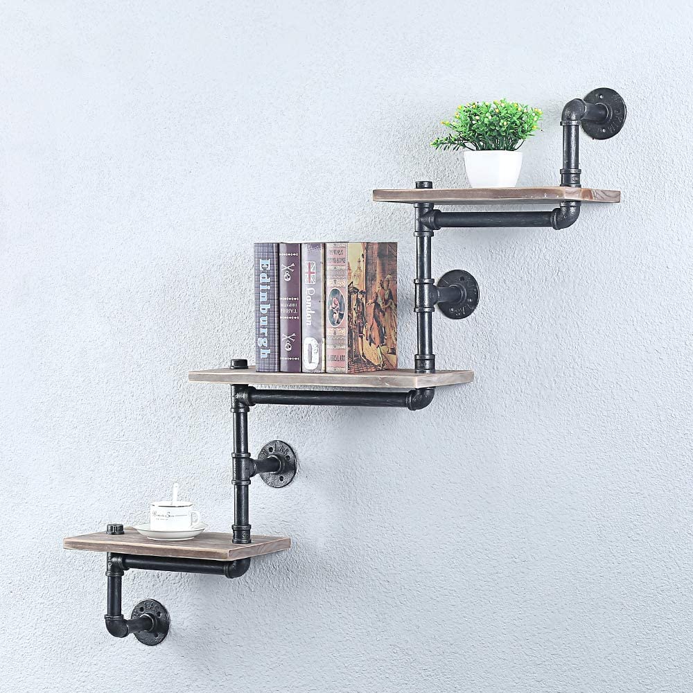 Kệ ống nước kệ sách Kệ 3 tầng phong cách vintage chất liệu ống sắt lắp ráp trang trí nhà và quán cafe