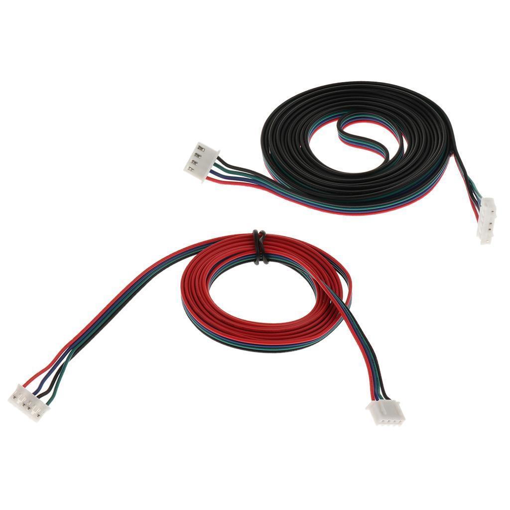 2 Pieces Stepper Terminal Motor Cable for 3D Printer Accessory XH2.54 1m+2m