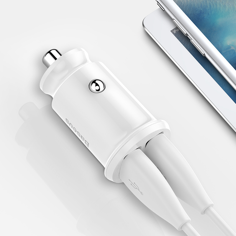 Tẩu sạc nhanh Baseus Grain Car Charger (Dual USB 5V 3.1A ) (Hàng chính hãng)