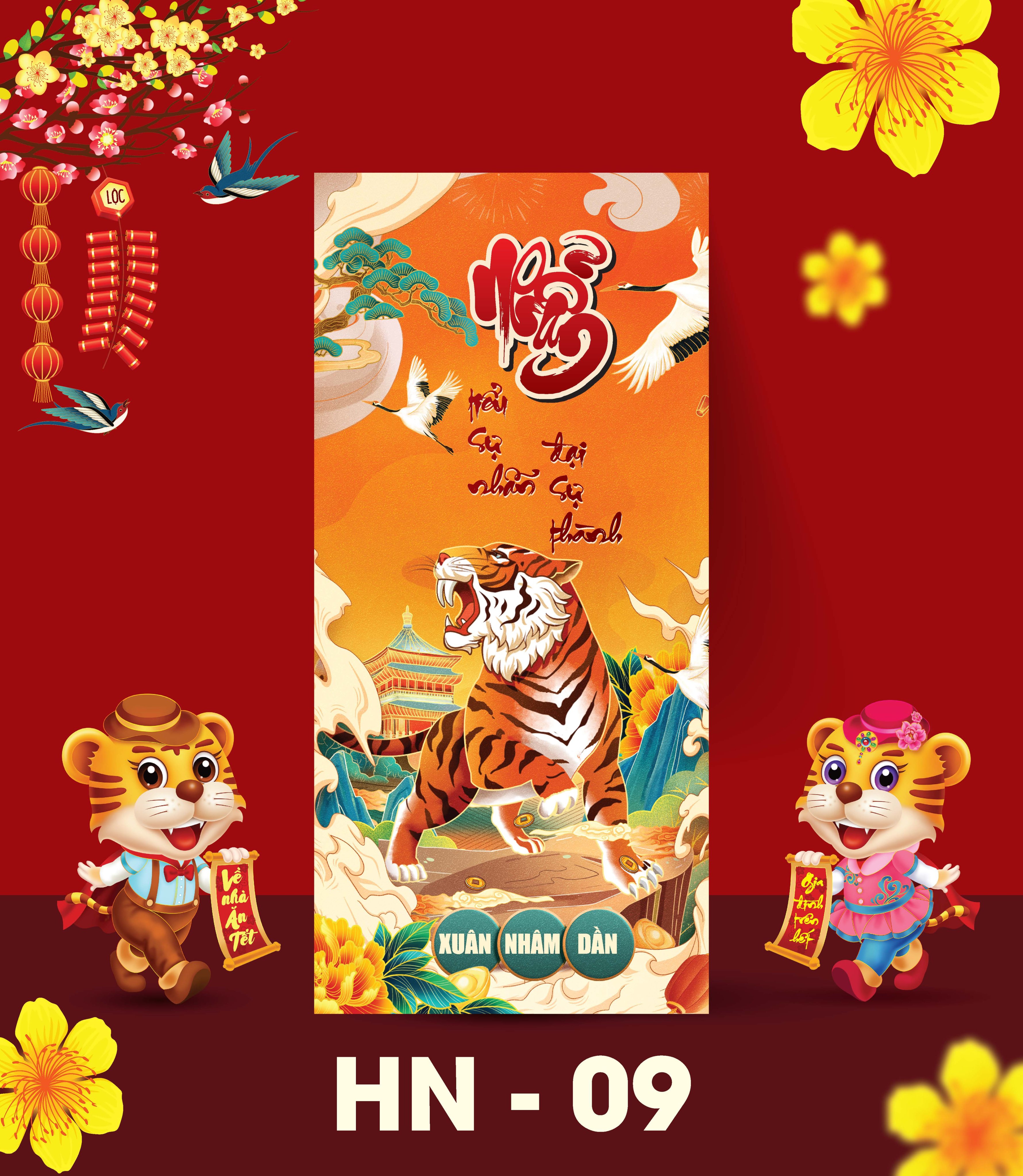 Xấp 10 bao lì xì 10 mẫu ngẫu nhiên trong hình