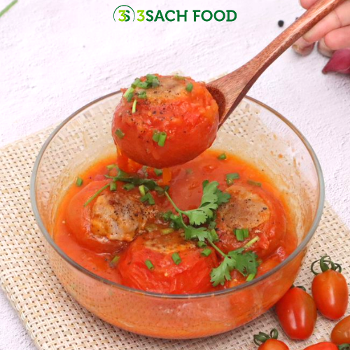 Cà chua dồn thịt 3S khay 400gr - Nguyên liệu đã được sơ chế