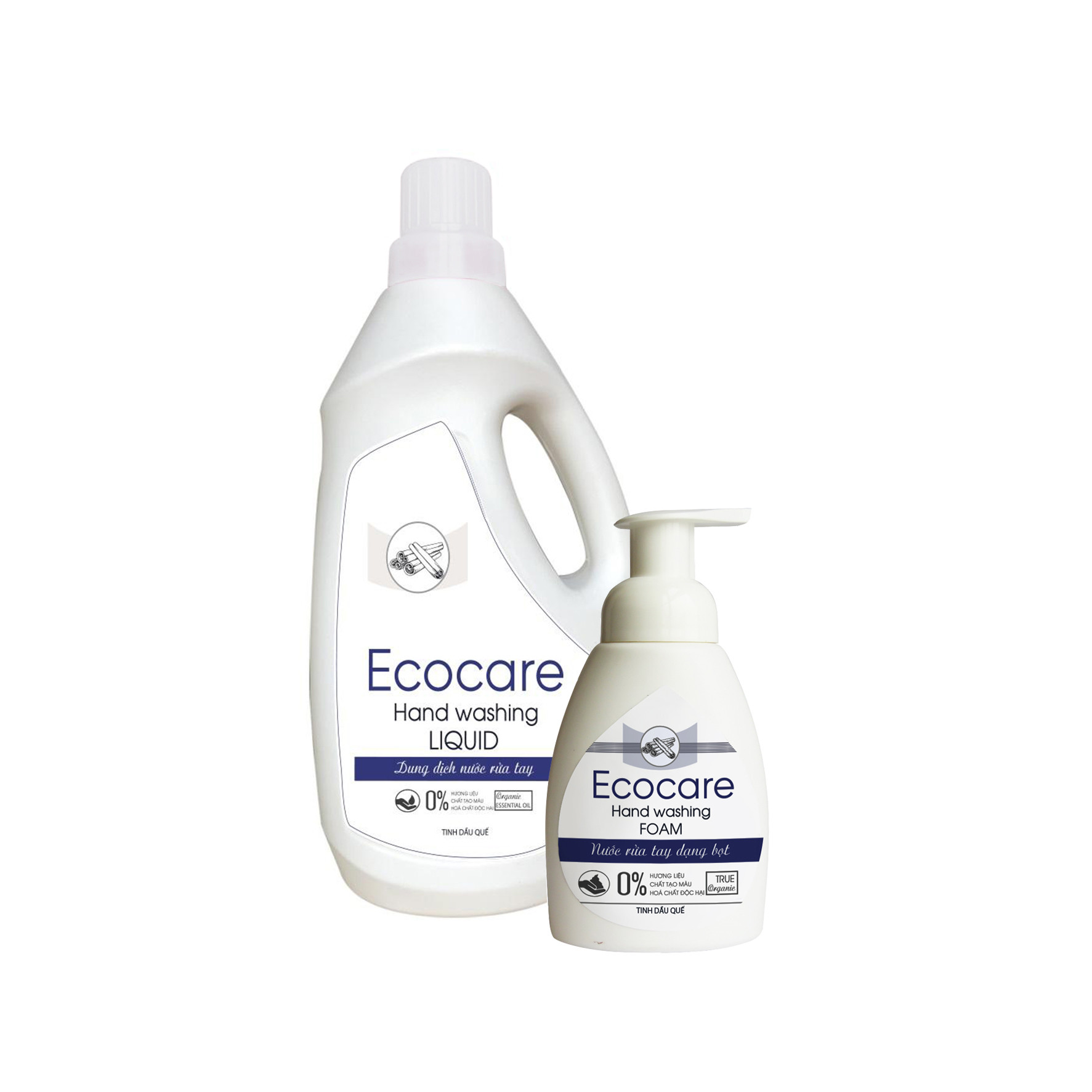 Nước rửa tay hữu cơ diệt khuẩn dạng bọt tinh dầu Quế 1000ml thương hiệu Ecocare ( tặng kèm vỏ tạo bọt)