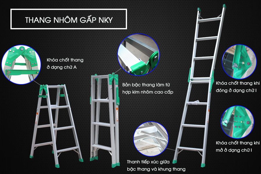 Thang Nhôm Gấp Nikawa NKY-7C - 3.75 mét