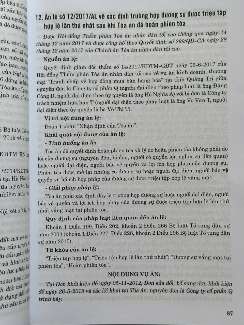 Sách Hệ Thống Án Lệ Việt Nam – Từ Án Lệ số 01 đến Án Lệ số 72 (V2481TP)