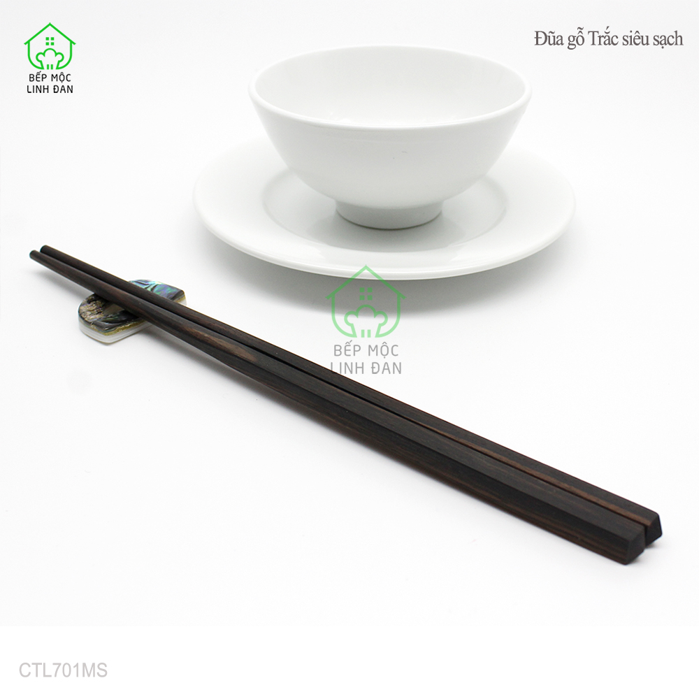 (5 Đôi) Đũa Gỗ Mun Sọc Tự Nhiên Để Mộc - Kháng Khuẩn Siêu Sạch [CTL701MS-5]