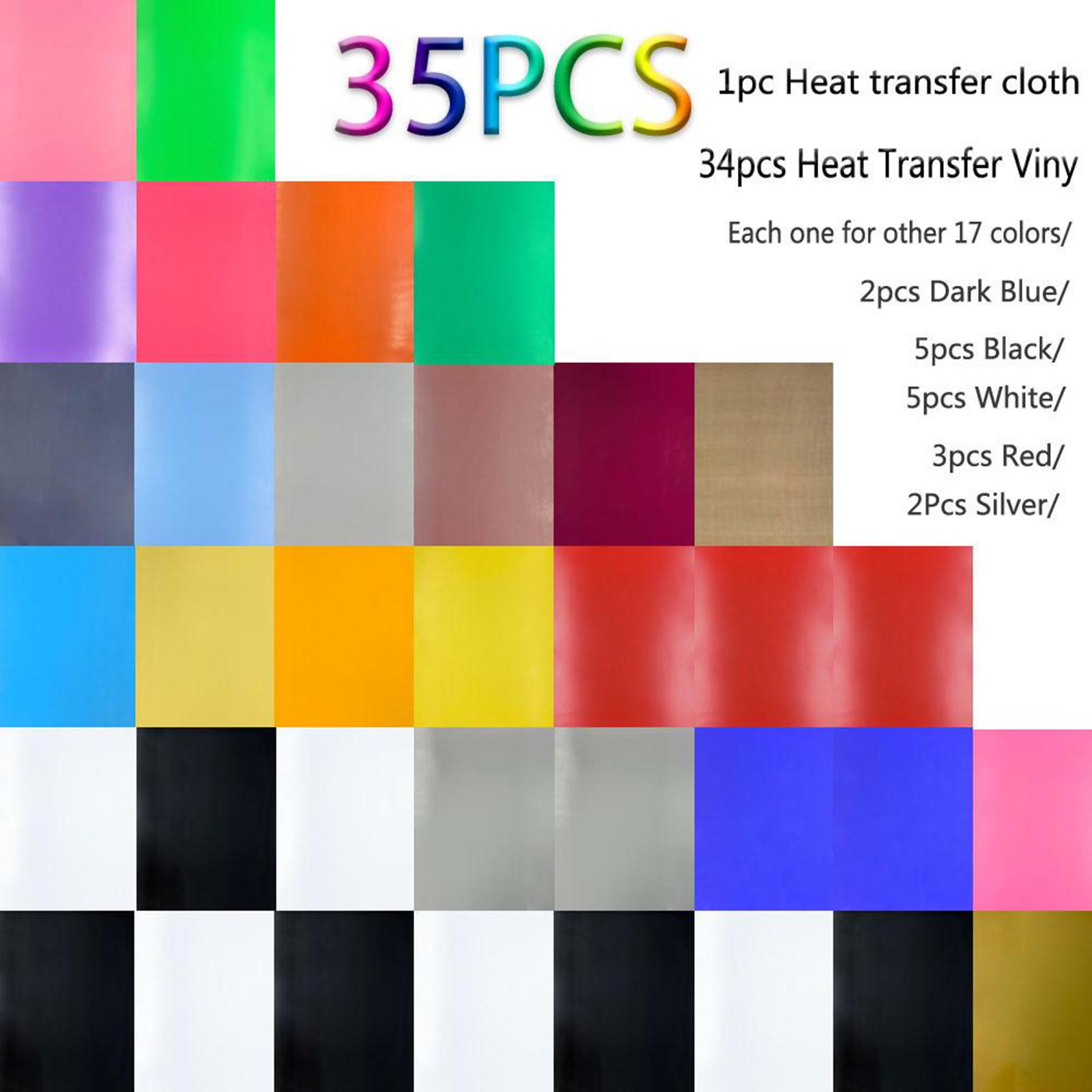 HTV Heat Transfer Vinyl Heat Press Iron on for T-Shirts Multicolor 23Pcs