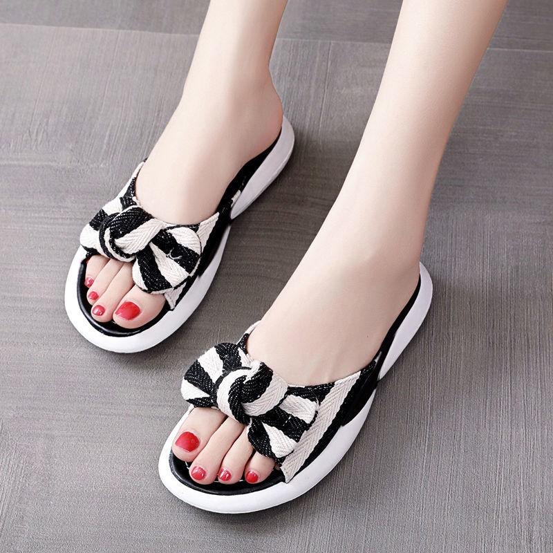 Dép nơ đế bằng đi trong nhà đi biển cho nữ