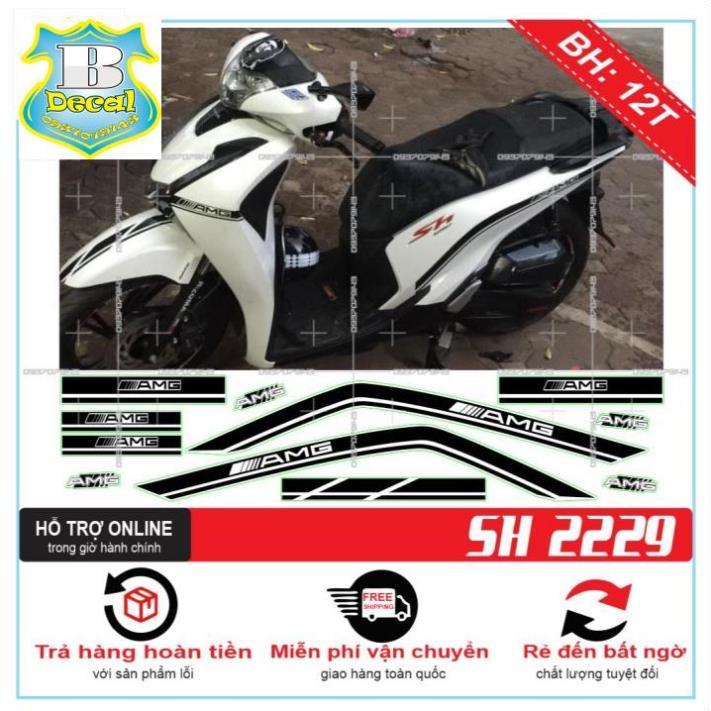 Tem rời dành cho SH 2019 AMG TRẮNG ĐEN