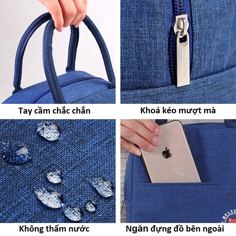 Túi Đựng Hộp Cơm Giữ Nhiệt 2 Lớp Phong Cách Hàn Quốc - Chính Hãng