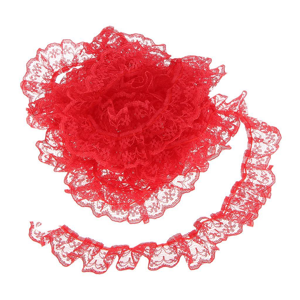 3-5pack 5 Yards Various Colors Ribbon Floral Elastic Lace Trim Handcraft
