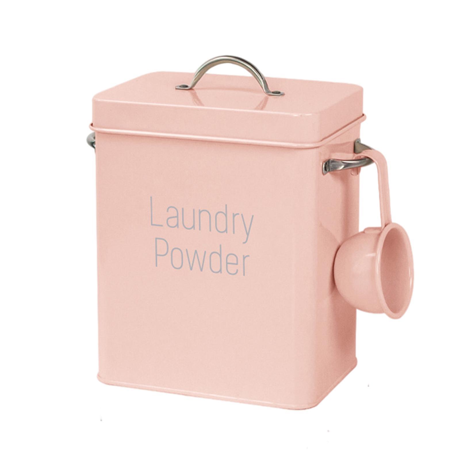 Laundry Storage Tin Box Large Rice Organizer Pink