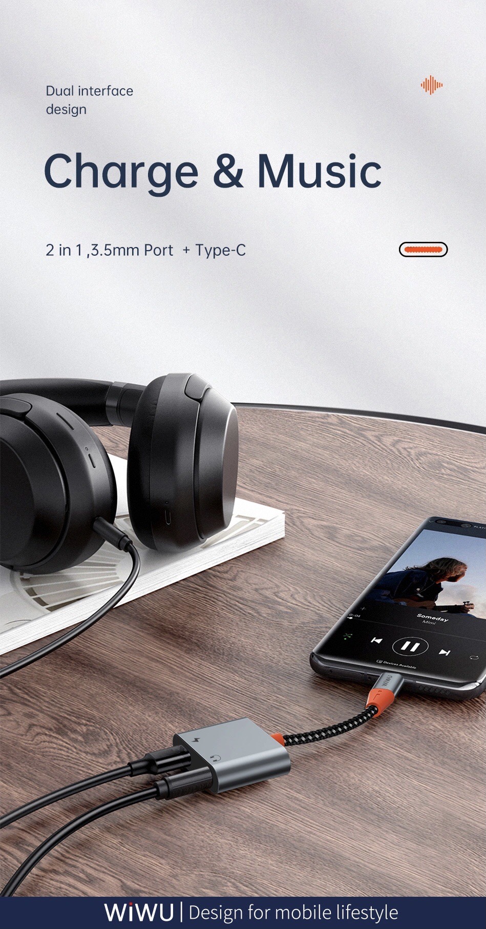 Cáp âm thanh Wiwu Audio adapter LT07, LT08, LT09, LT10, LT11 cho điện thoại di động, ô tô, loa âm thanh, karaoke U-shield, selfie âm thanh chất lượng cao HIFI, vừa chơi vừa sạc - Hàng chính hãng