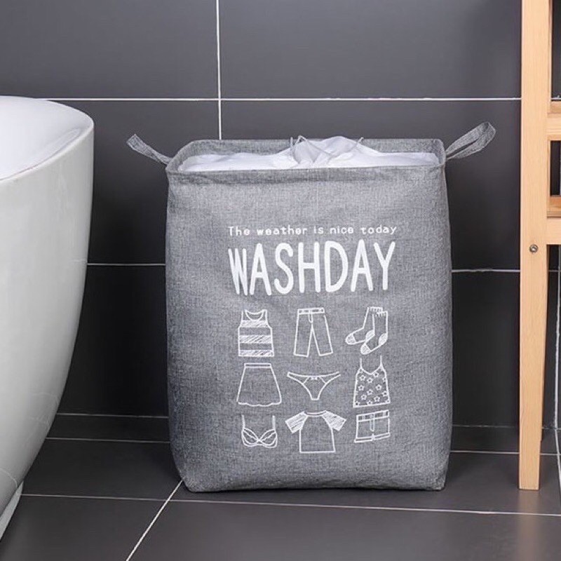 Túi , Giỏ Đựng Quần Áo , Chăn Mền Chất Liệu Bạt Dày Dặn Chống Thấm Nước WASHDAY - Chính Hãng