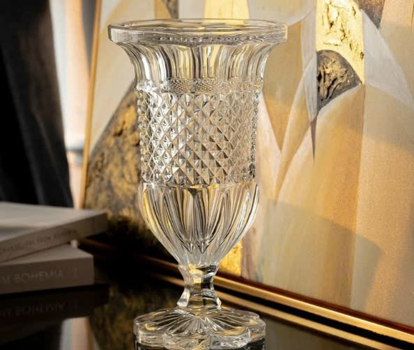 Bình hoa pha lê Bohemia Alexandria đế tròn cánh hoa 30cm Hàng chính hãng